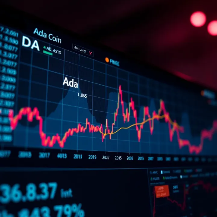 Graph showing the fluctuating price trends of Ada Coin over time
