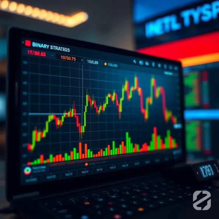 Graph depicting common binary options trading strategies and risk management tips