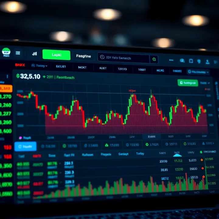 Dashboard interface showing various cryptocurrency trading pairs and market data on BingX Exchange