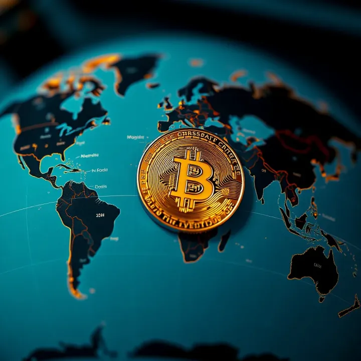 Global map highlighting Bitcoin adoption and impact in Nigeria and worldwide