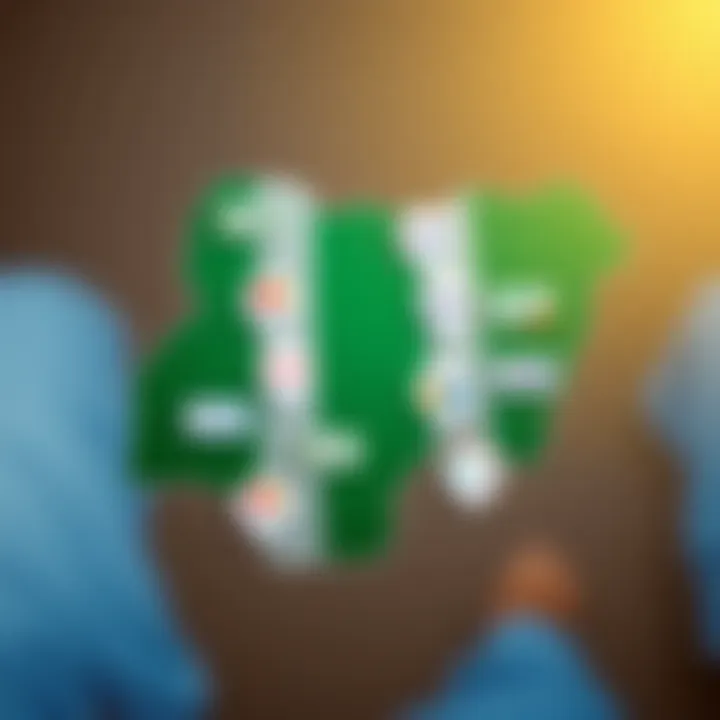 Conceptual graphic showing multiple payment method symbols overlapping a Nigerian map