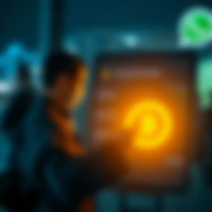 Secure Cryptocurrency Trading Group on Messaging Platform Illustration showing secure communication within a cryptocurrency trading group on a messaging app