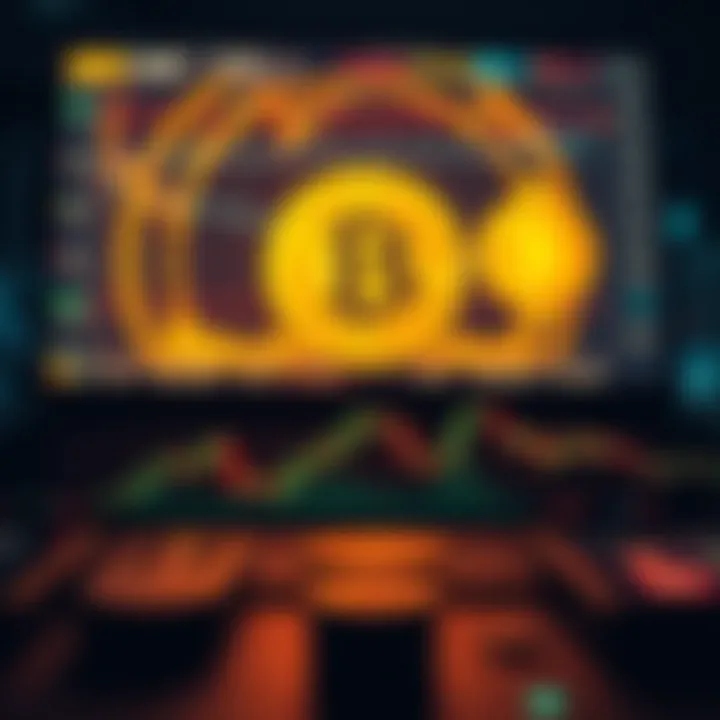 Illustration of digital devices displaying bitcoin charts and signal alerts for market decisions