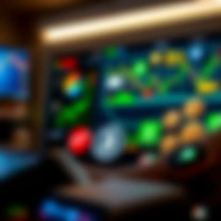 Illustration of diverse trading platform icons representing stocks, forex, and cryptocurrency options for investors