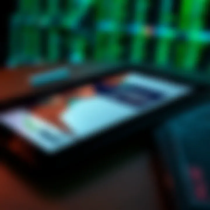 Collection of digital forex trading books displayed on a tablet device