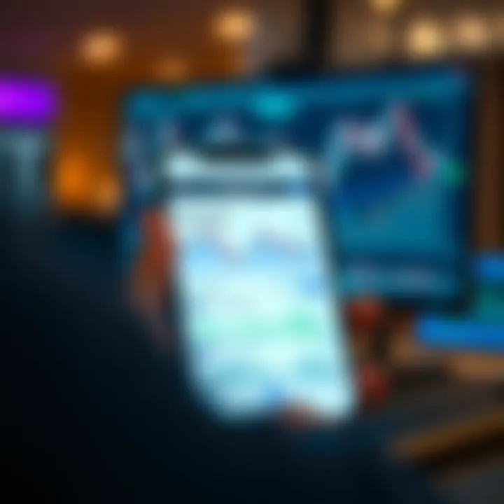 TradingView Mobile App Showing Market Data and Social Interaction Mobile device displaying TradingView app with interactive market data and social features