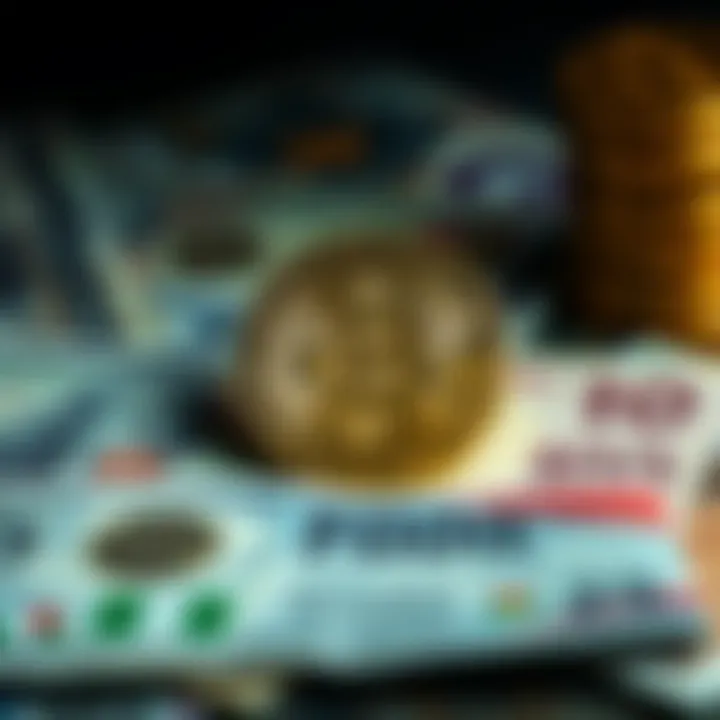 Digital illustration of a Bitcoin coin alongside US dollars and Nigerian Naira notes