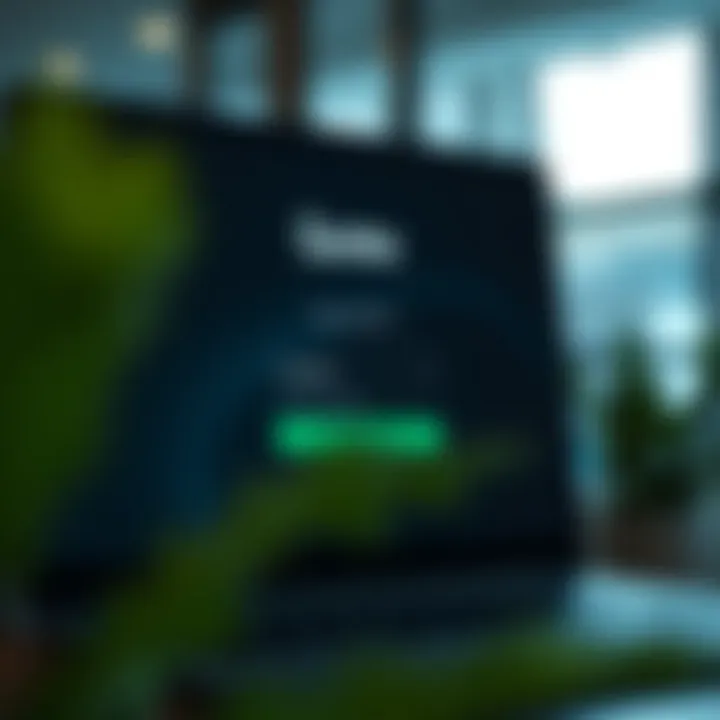 User interface showing the Quotex platform login screen with input fields for username and password