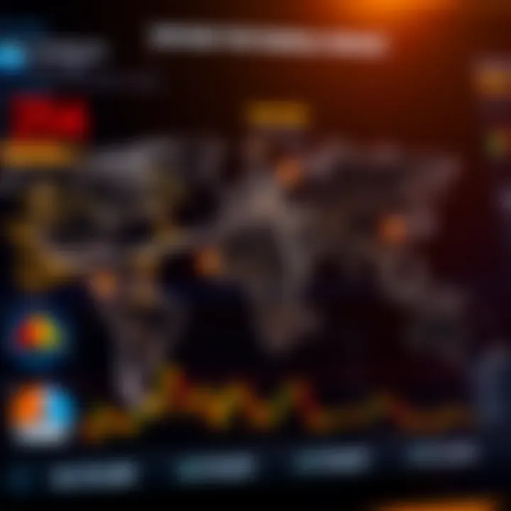 Global map highlighting key events impacting gold value with technical analysis charts