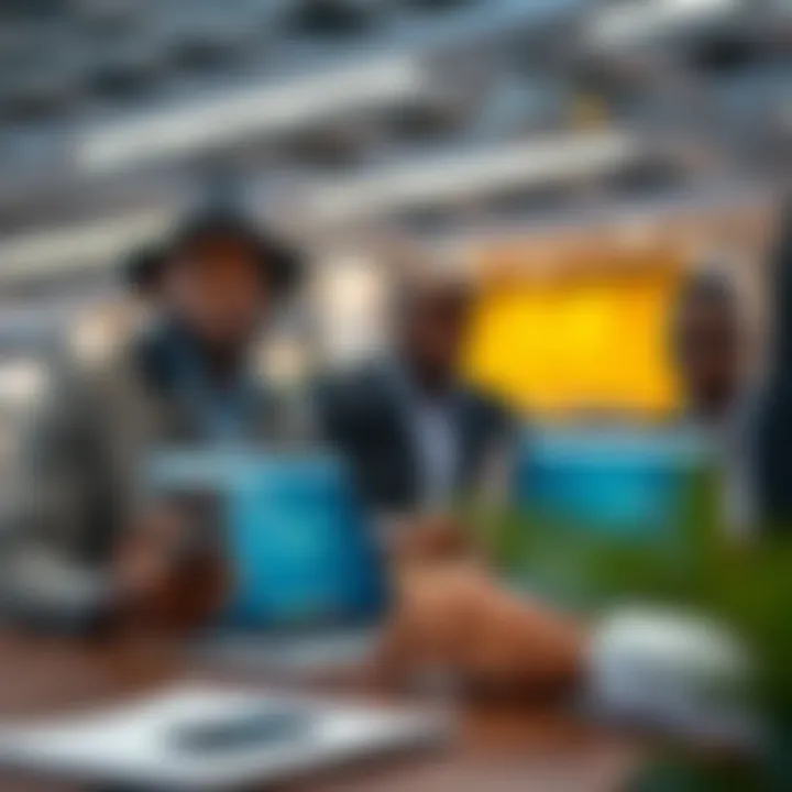 Illustration of Nigerian traders using various devices to access QX Broker services online