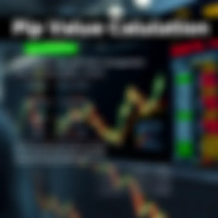 Explaining Pip Value Calculation for Effective Forex Risk Management Diagram explaining pip value calculation with examples of currency pairs and their impact on trading risk management