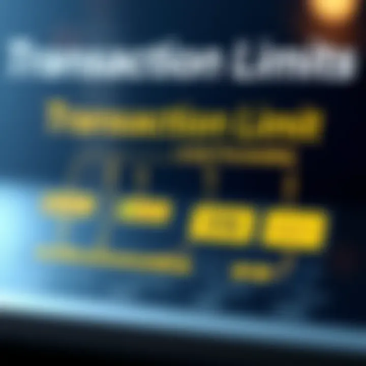 Comparison of Transaction Limits Across Financial Platforms Graphic depicting different financial platforms with varying transaction limits connected by arrows