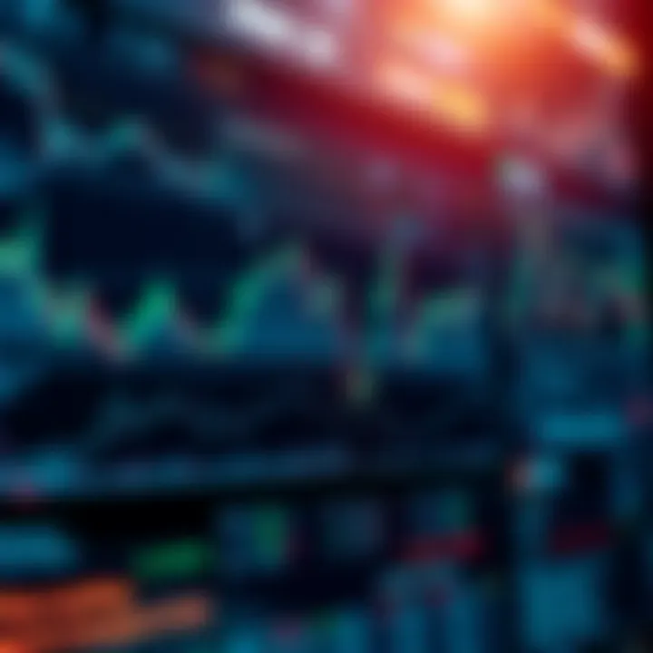 Digital representation of AI algorithm analyzing stock market data with graphs and charts