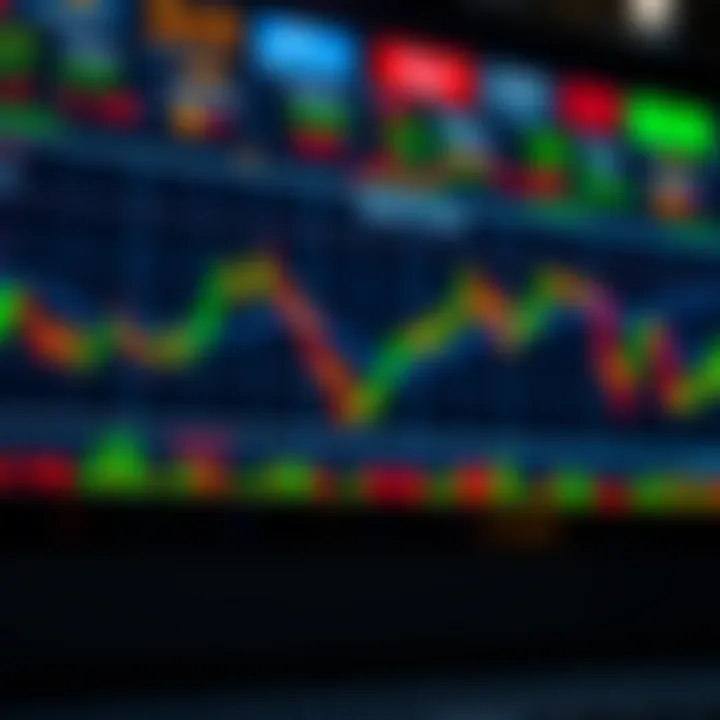 Illustration showing the concept of binary options trading with financial charts and call-put options