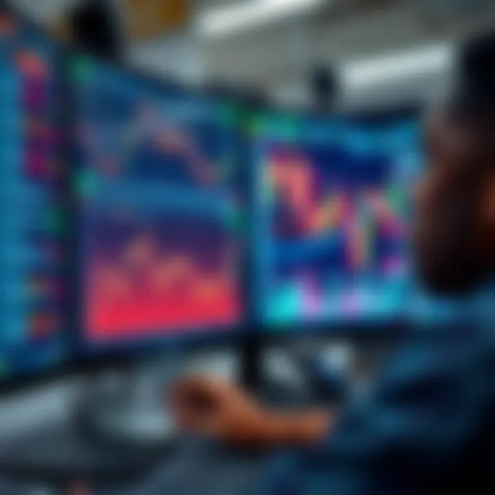 Digital interface showing a trader copying financial transactions on multiple global markets