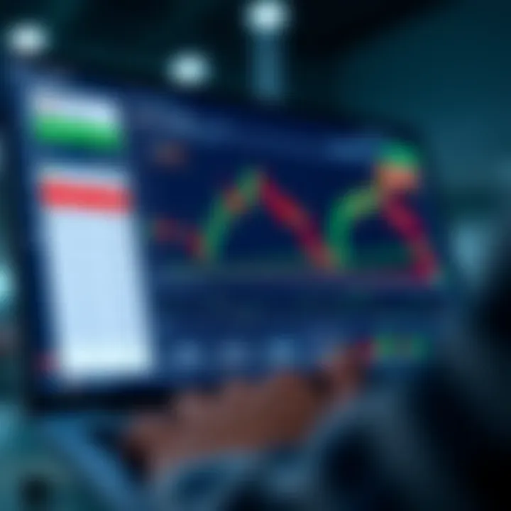 User interface of a demo trading app displaying live market charts and virtual funds balance