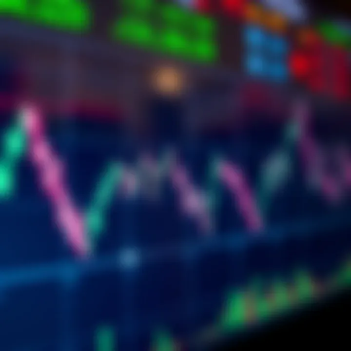 Graph displaying currency exchange rates with upward and downward trends on a digital trading platform