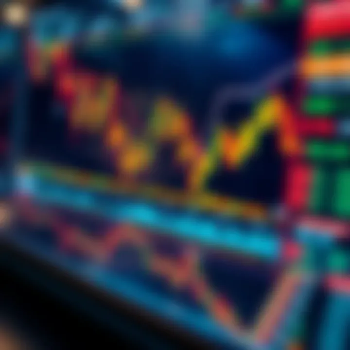 Abstract representation of synthetic indices with financial charts and digital data