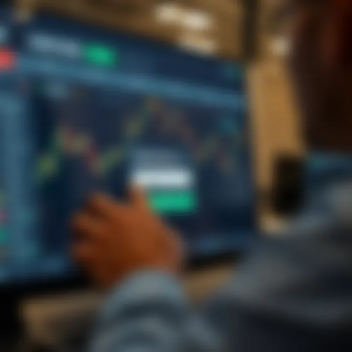 User entering login credentials on a secure trading platform