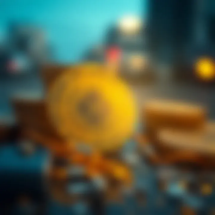 Illustration of blockchain technology and digital currency advancements