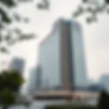 High-rise office building representing the headquarters of a leading bottled water and pharmaceutical company