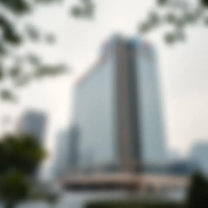 High-rise office building representing the headquarters of a leading bottled water and pharmaceutical company