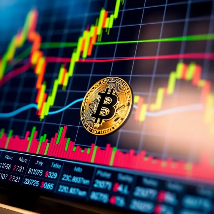 Chart showing technical and fundamental analysis indicators for Bitcoin market prediction