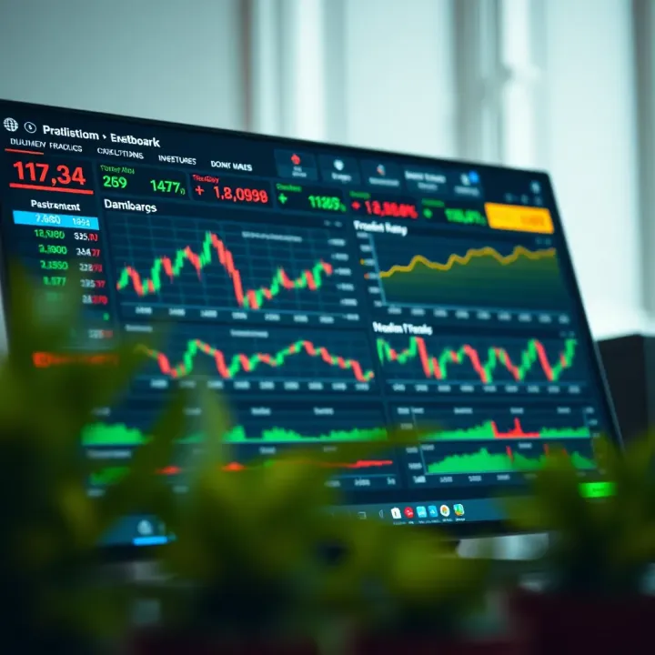 Dashboard of a popular online trading platform showing various financial instruments and market trends