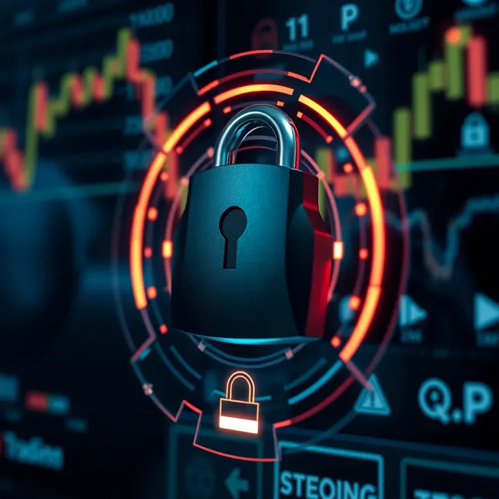 Secure digital padlock symbolizing cybersecurity and protection of user data on trading platforms