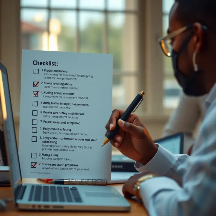 Checklist highlighting key criteria for selecting a trustworthy binary broker in Nigeria