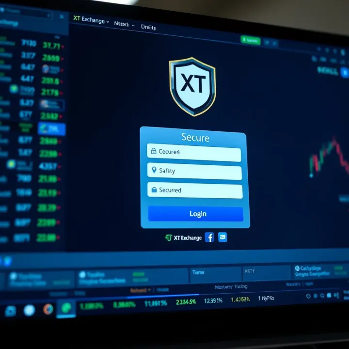 Secure login screen emphasizing safety features and encryption for XT Exchange users in Nigeria