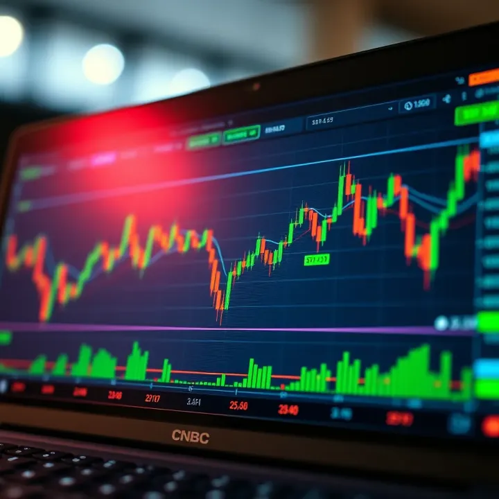 Detailed financial chart on TradingView with technical indicators and overlays