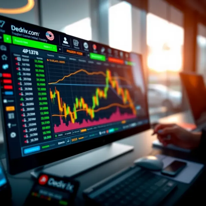 Deriv.com trading platform interface showing live market data and trading options