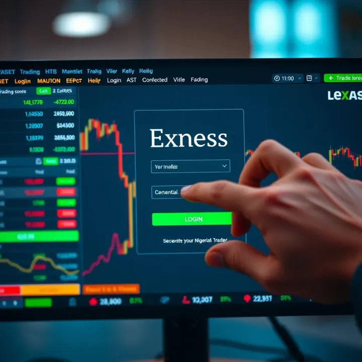 Secure login screen displaying a user entering credentials on a digital trading platform