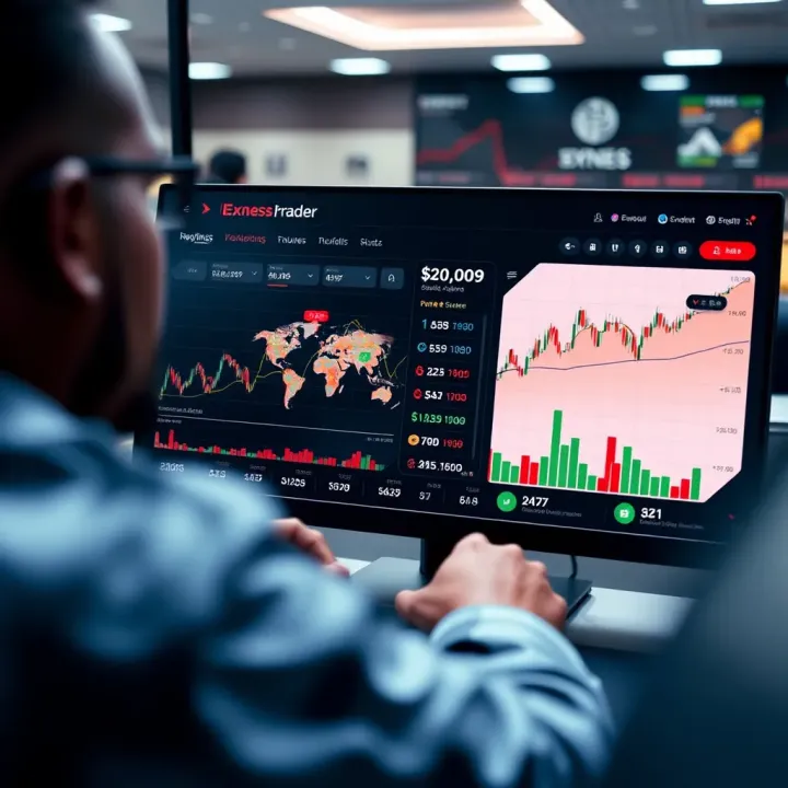 Dashboard overview highlighting key account features and navigation options on Exness platform
