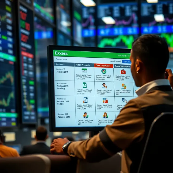 Illustration showing a trader exploring various account options available on a financial platform