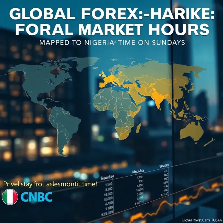 Graphic showing global forex market hours aligned with Nigerian local time