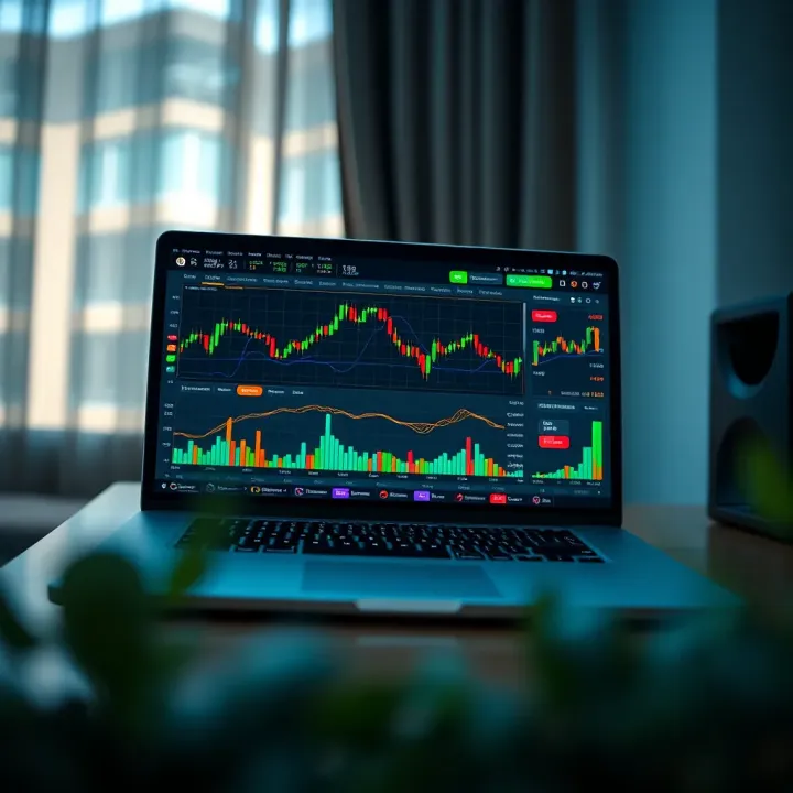 Modern laptop displaying forex trading dashboard with charts and indicators suited for Nigerian traders