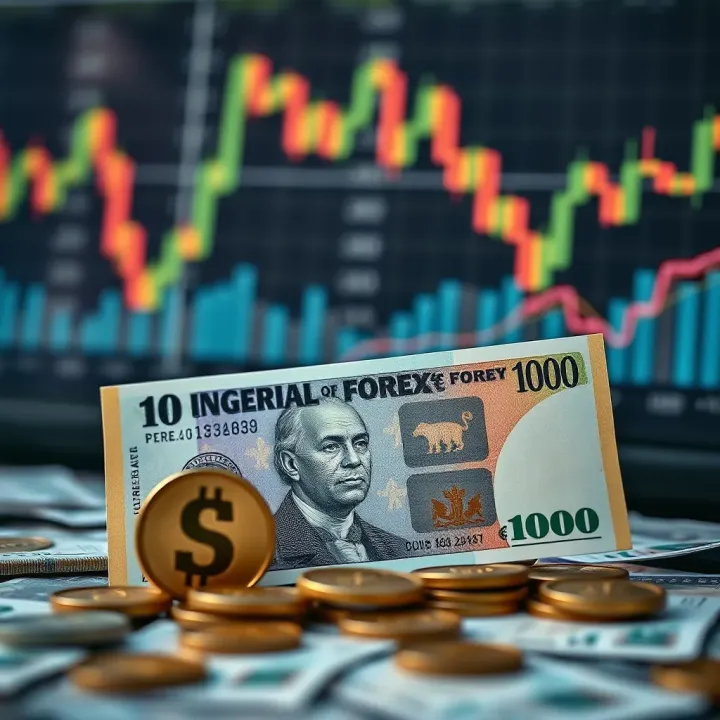 Visual representation of Nigerian currency symbols and trading charts symbolizing forex market opportunities