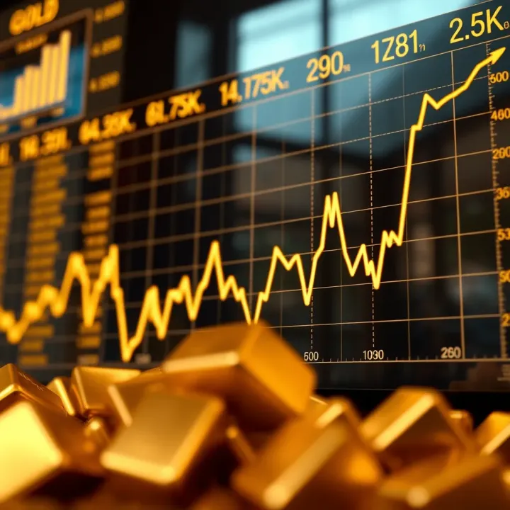 Graph showing fluctuations in gold prices influenced by global economic factors