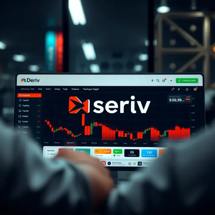 Dashboard view of Deriv trading platform highlighting key features and navigation menu