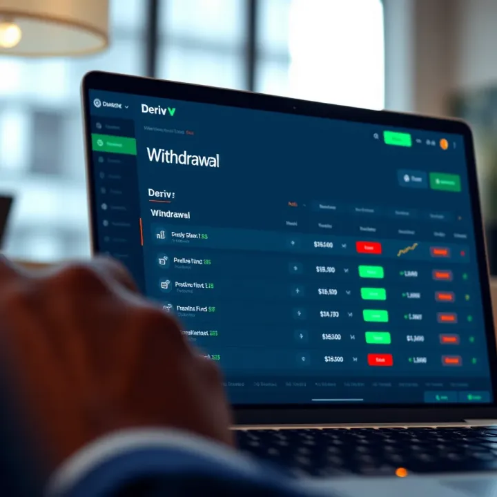 An online trading account dashboard displaying withdrawal options
