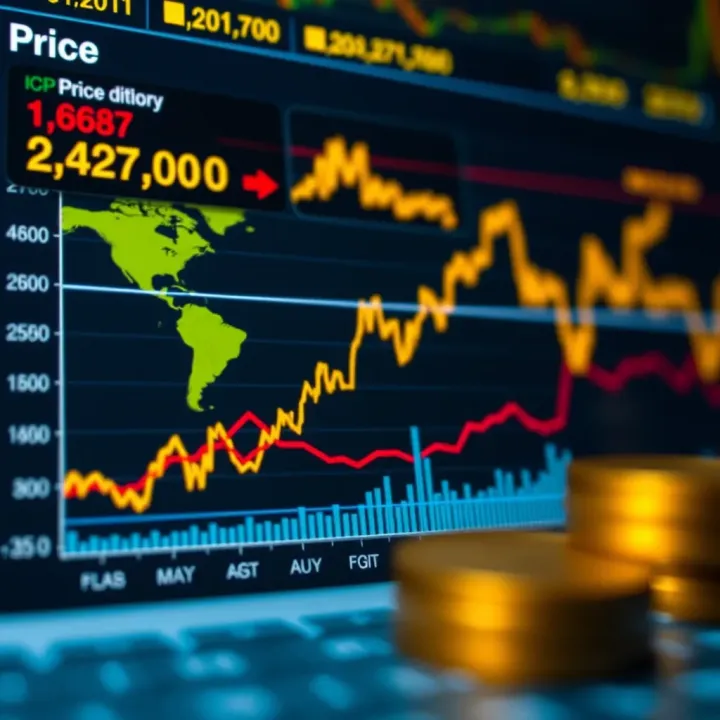 Graph illustrating ICP coin price fluctuations influenced by global and Nigerian economic factors