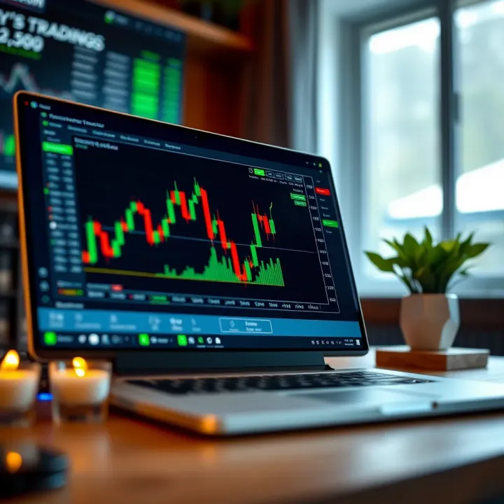 Screenshot displaying an interactive TradingView chart embedded within a binary options trading interface