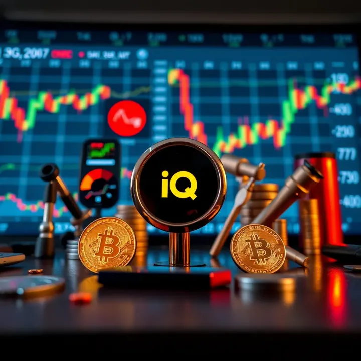 Illustration showing various trading instruments available on IQ Option including forex, stocks, and cryptocurrencies