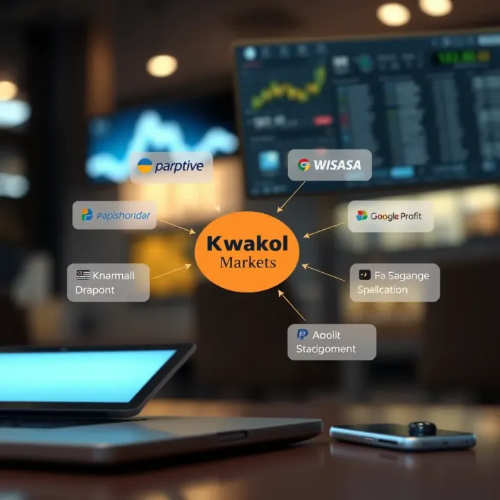 Diagram showing various payment options for funding trading accounts on a digital platform