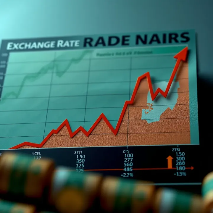 Graph depicting fluctuations in the Nigerian naira exchange rate against major global currencies