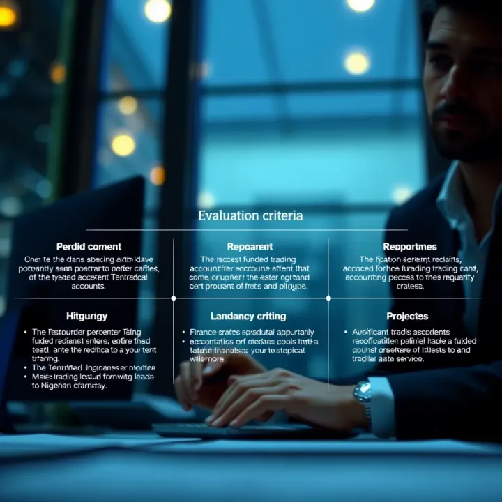 Diagram illustrating TentRade funded trading account evaluation criteria and rules