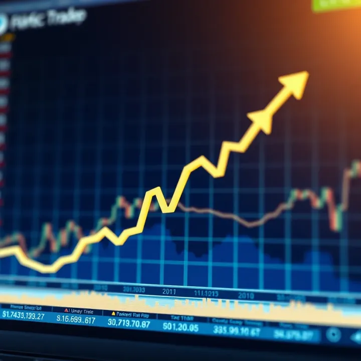 Graph showing upward trend in forex trading success