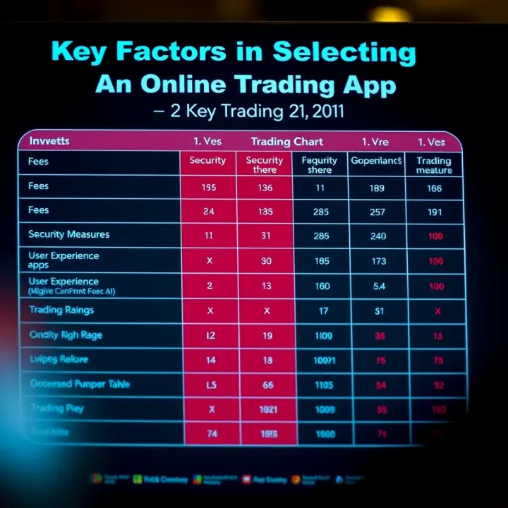 Comparison chart highlighting fees, security measures, and user experience of different trading apps